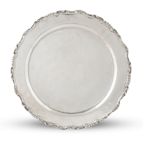 Fuente circular en plata, ley 950, Juarez 40.Méjico, S. X