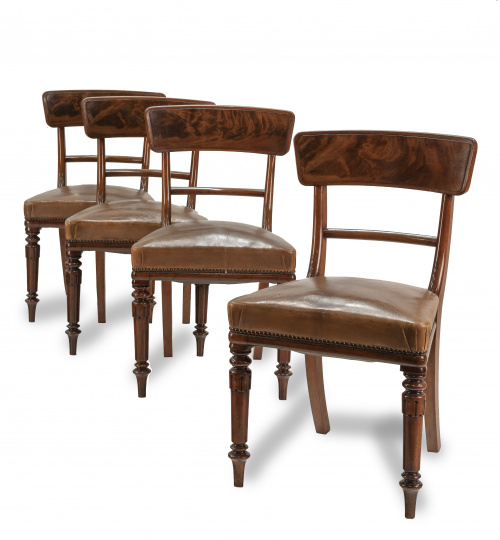 Conceder pulgada Gran cantidad de Juego de ocho sillas de estilo regencia.Inglaterra, S. XIX.,
