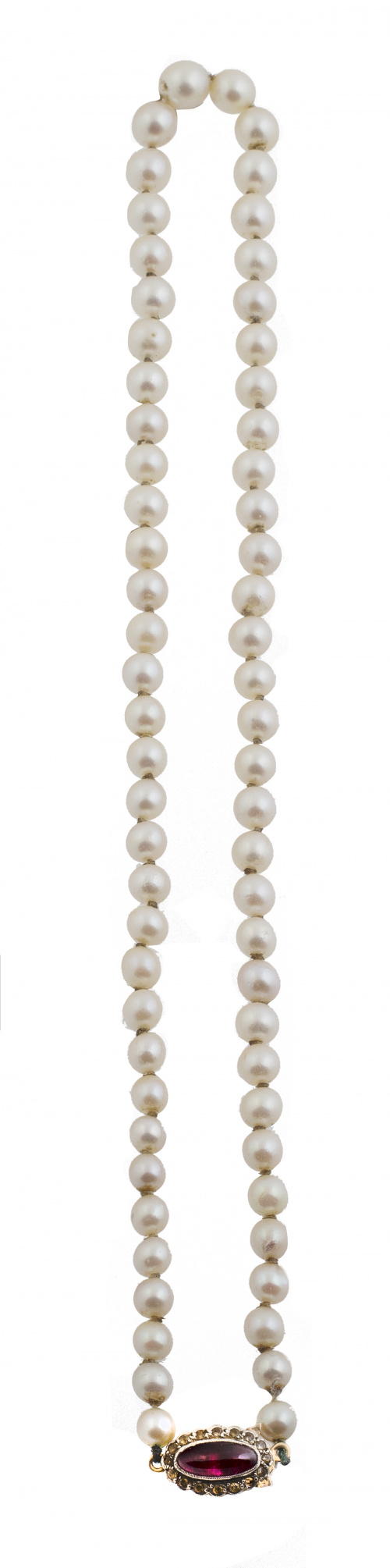 Collar de un hilo de perlas cultivadas de tamaño graduado, 