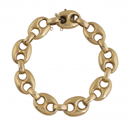 Pulsera de eslabones de calabrote articulados en oro amaril