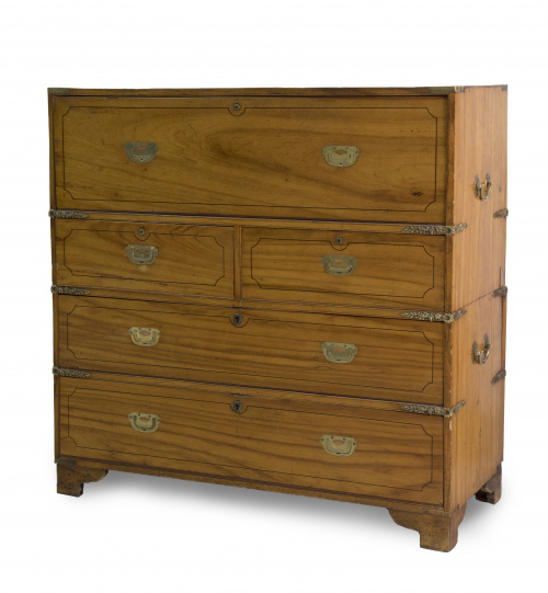 Cómoda - escritorio militar de madera de alcanfort.Inglat