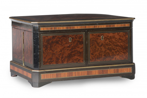 Caja joyero Napoleón III en madera de palo rosa y raíz con 