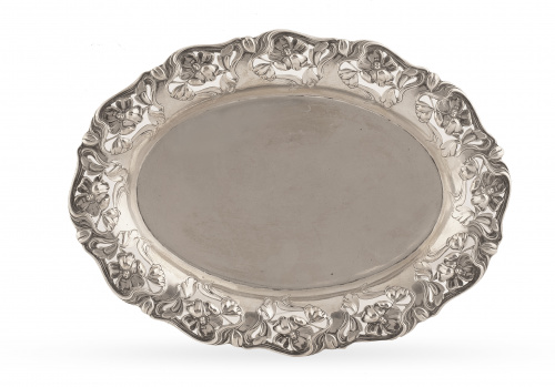 Bandeja modernista de plata, ley 800.Alemania, (1870-1914