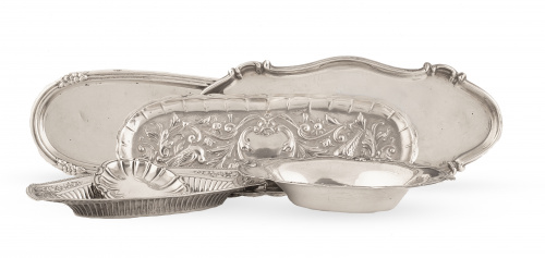 Lote de seis bandejitas de diferentes tamaños de plata.S.