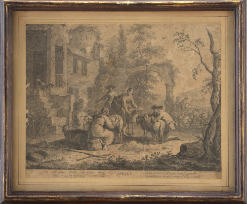 FRANCESCO BARTOLOZZI (Italia, 1727-1815)Alegoría a los do