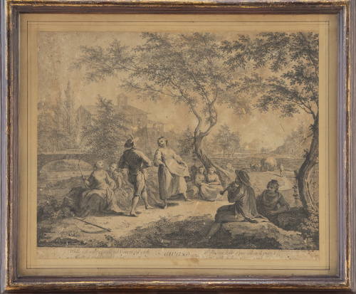 FRANCESCO BARTOLOZZI (Italia, 1727-1815)Alegoría a los do