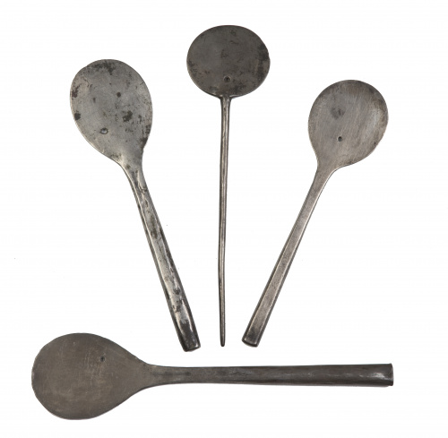 Lote de cuatro tupus de plata.Perú, S. XVI - XVII.