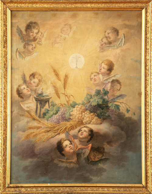 JOSÉ BOYA (Escuela valenciana, h. 1820)Exaltación eucarís