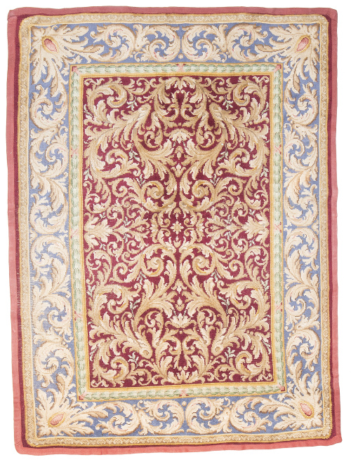 Alfombra en lana de nudo español, posiblemente de la Real F