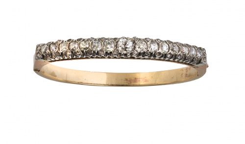 Brazalete francés S. XIX con frente de línea de brillantes 