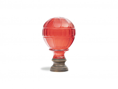 Remate de escalera en forma de bola con cristal rojo, pp. d
