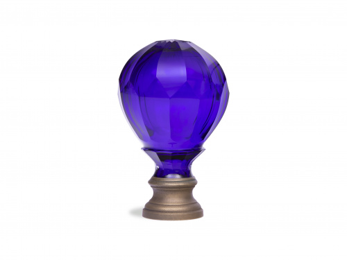Remate de escalera en forma de bola con cristal azul, pp. d