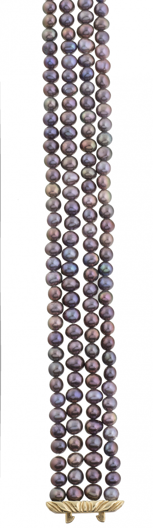  Prog. 8035. Collar chocker de cuatro hilos de perlas negra