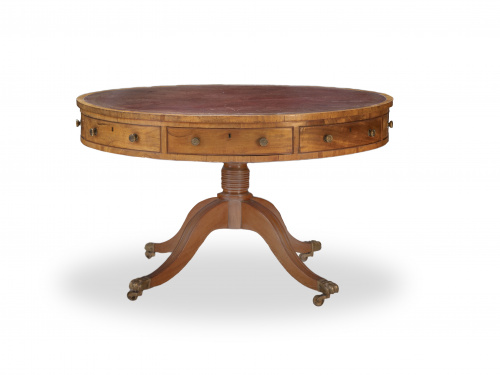 "Drumtable" regencia de madera de caoba rubia.Inglaterra,