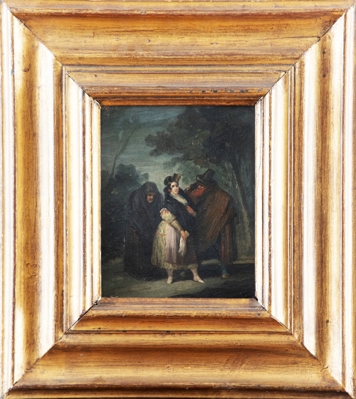 ESCUELA ESPAÑOLA, SIGLO XIXMajos y anciana sobre un paisa