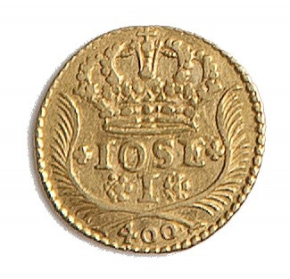 Moneda de oro de 400 reis de Portugal. José I. 1752