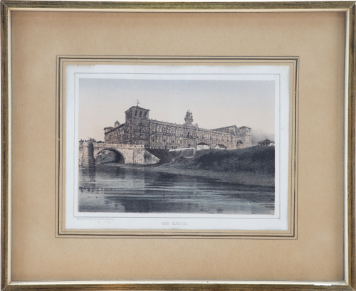 F.J. PARCERISA (dib) E. CROSA (lith)Vista de la catedral 