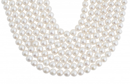 Conjunto de siete hilos de perlas cultivadas de 10 mm de dí