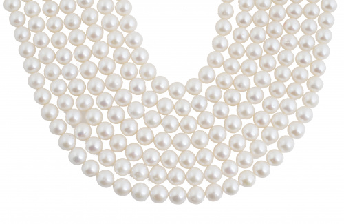 Conjunto de siete hilos de perlas cultivadas de 10 mm de dí