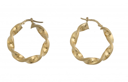 Pendientes criollas circulares con diseño de banda retorcida