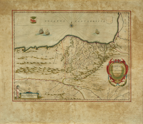 WILLIAM JANSZOON BLAEU (1571-1638).Mapa de Vizcaya y Guipu