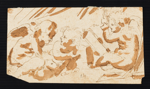 ANNIBALE CARRACI (1560- 1609)Tres amorcillos, uno de ellos