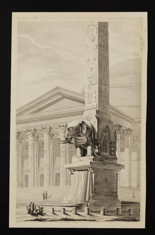ESCUELA FRANCESA, H. 1780- 1800Composición con la fachada 