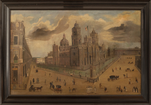 ESCUELA MEXICNA, SIGLO XIXVista de la catedral de Méjico 