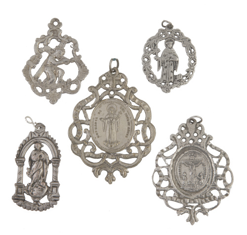 Lotes de cinco medallas caladas valencianas S. XVIII - XIX