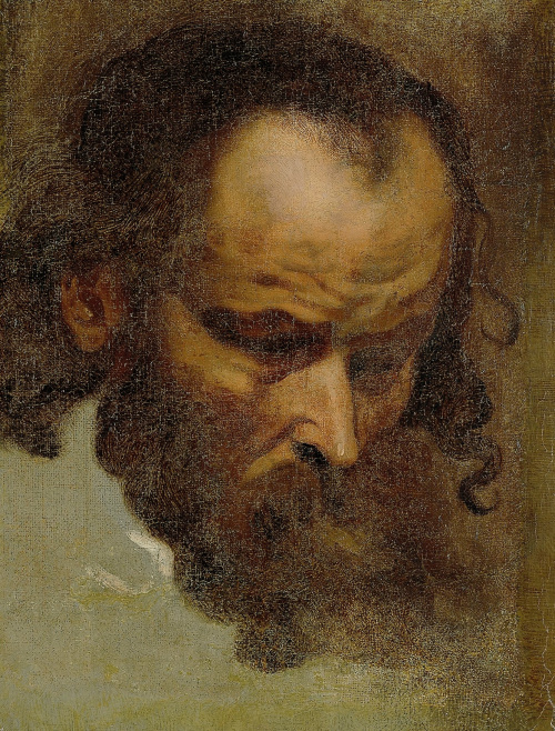ESCUELA ITALIANA, H. 1620Cabeza de hombre barbudo