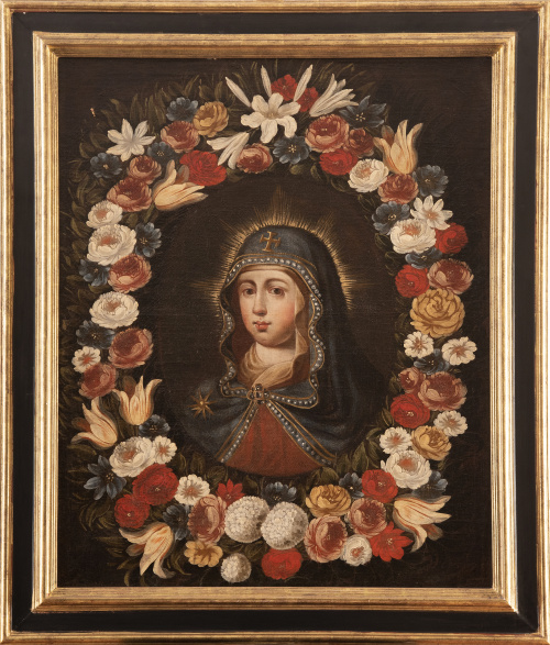 ESCUELA ESPAÑOLA, SIGLO XVIIVirgen del Pópolo inserta en 