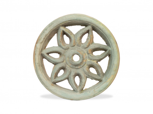 Rosetón de barro pintado en verde, S. XIX - XX.