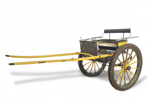 Charret policromada en verde y amarillo, S. XX.