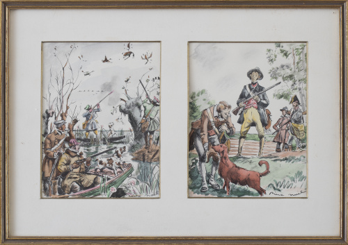 PIERRE NOËL, SIGLO XXTirando patos al paso; Trayendo la p