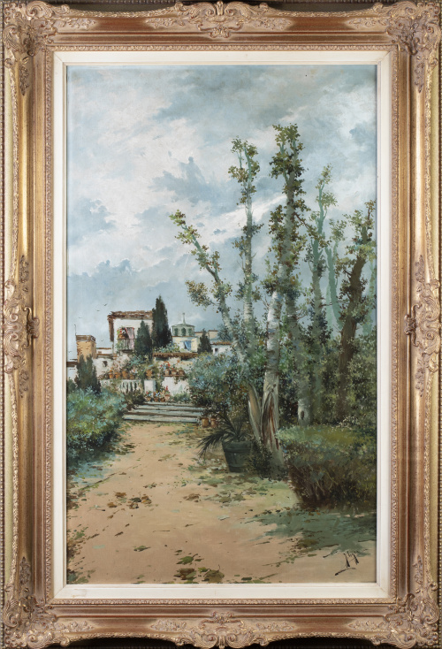 JUAN EGEA (ESCUELA ESPAÑOLA, SIGLO XIX)Paisaje con casa