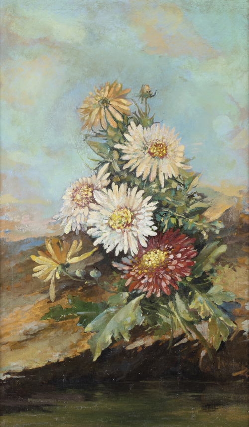 ESCUELA ESPAÑOLA, SIGLO XIXPareja de bodegones con flores