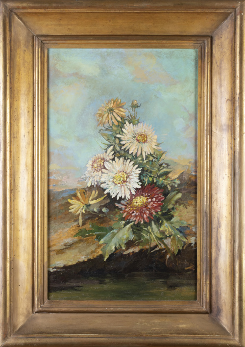 ESCUELA ESPAÑOLA, SIGLO XIXPareja de bodegones con flores