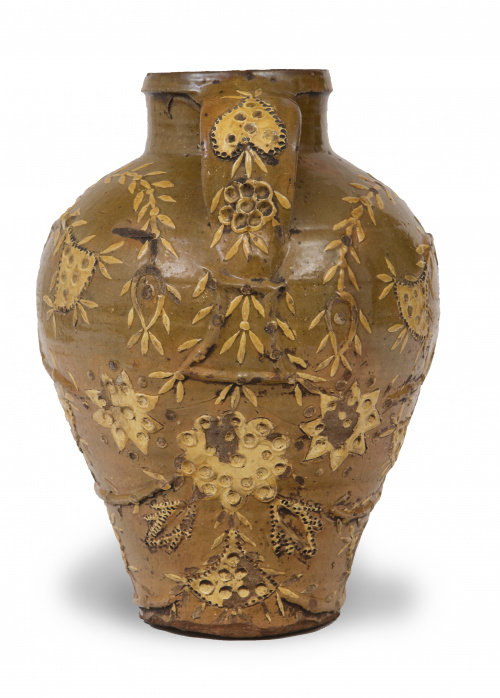 Orza de boda de cerámica esmaltada.Cuerva, Toledo, S. XIX