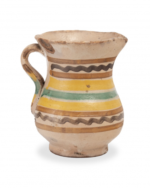 Jarro de cerámica esmaltada.Puente del Arzobispo, S. XIX.