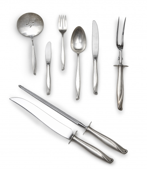 Cubertería de plata  marcada "Alvin Sterling".