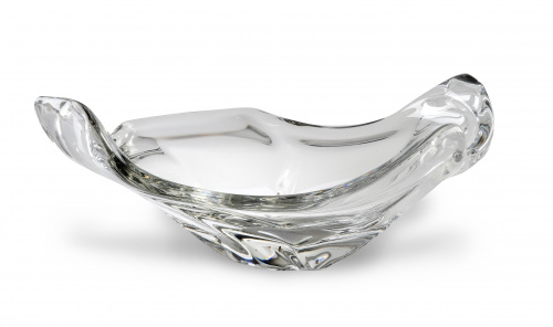 Daum Centro de cristal tallado, años 50.Firmado Daum Fr