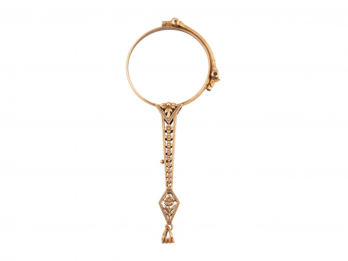 Impertinentes franceses S. XIX de oro, con mango decorado c