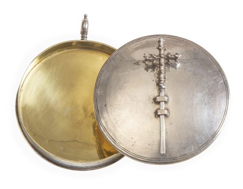 Portaviático de plata con interior en plata vermeille.Esp