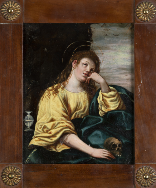 ESCUELA FLAMENCA, H. 1700Magdalena Penitente sobre un pai