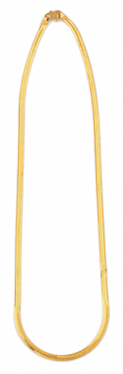 Cadena de cordón plano en oro de 20 K.