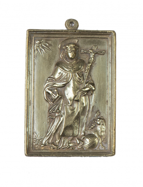 San Antonio.Placa devocional de bronce.España, S. XVII 