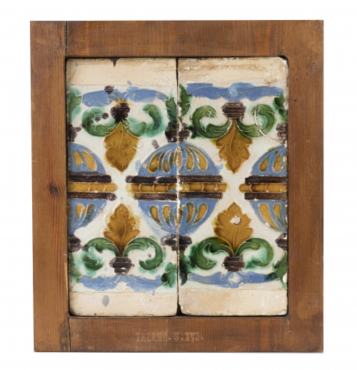 Panel de azulejos de céramica esmaltada de "arista" decorad