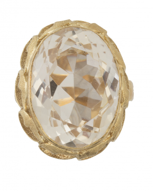 Sortija con gran cuarzo citrino central en montura con gale