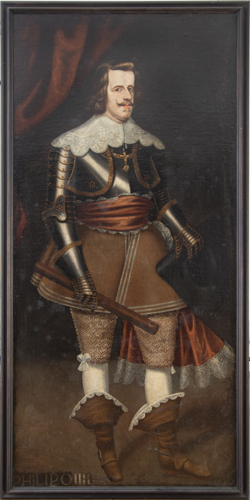 ESCUELA ESPAÑOLA SIGLO XVII Retrato de Felipe IV con medi