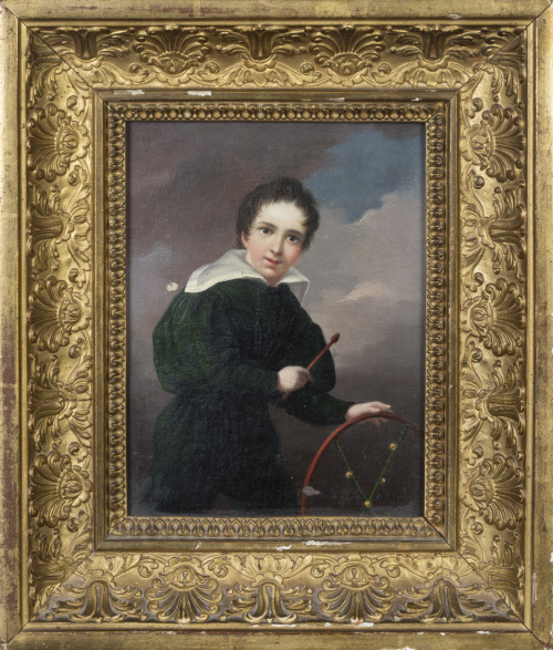 OTÓN (Escuela madrileña, 1836)Retrato de niño con aro sob